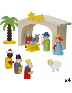 Crèche de Noël Woomax Bois plywood 23 x 16 x 11 cm (4 Unités)