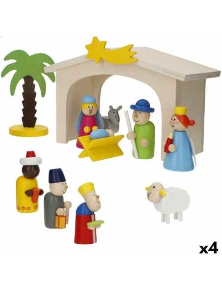 Crèche de Noël Woomax Bois plywood 23 x 16 x 11 cm (4 Unités)