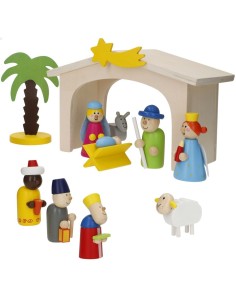 Crèche de Noël Woomax Bois plywood 23 x 16 x 11 cm (4 Unités) 2