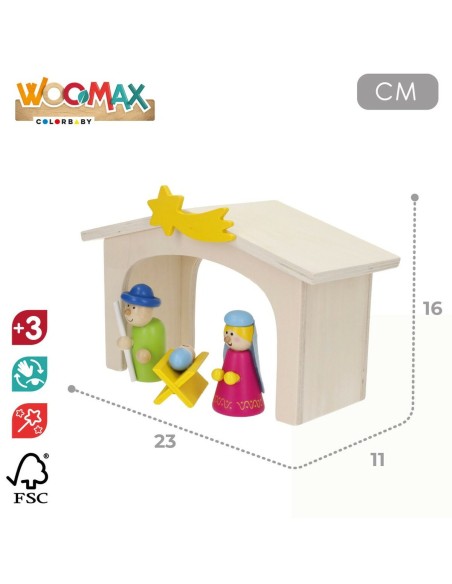 Crèche de Noël Woomax Bois plywood 23 x 16 x 11 cm (4 Unités)