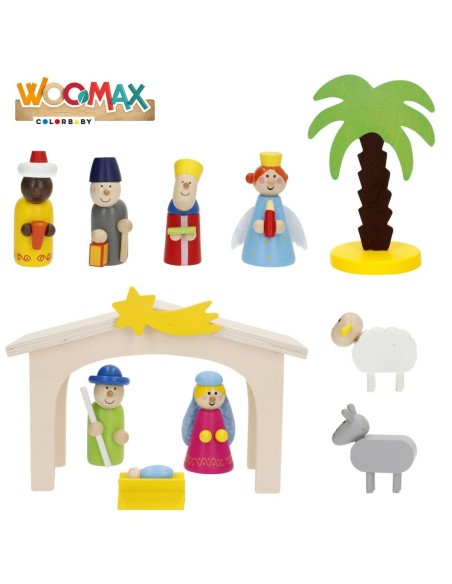 Crèche de Noël Woomax Bois plywood 23 x 16 x 11 cm (4 Unités)