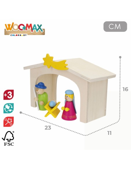 Crèche de Noël Woomax Bois plywood 23 x 16 x 11 cm (4 Unités)