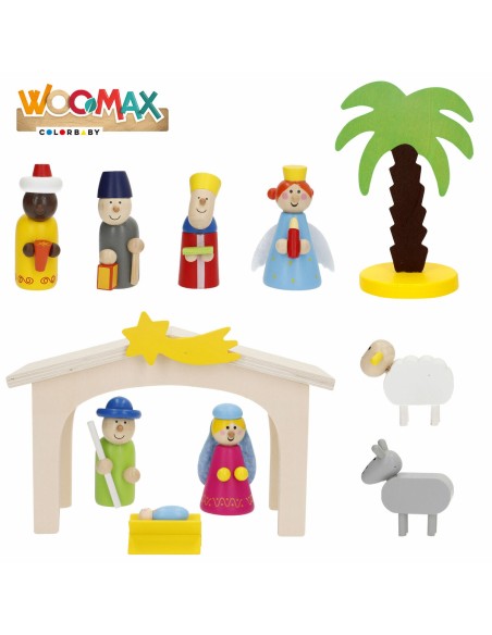 Crèche de Noël Woomax Bois plywood 23 x 16 x 11 cm (4 Unités)