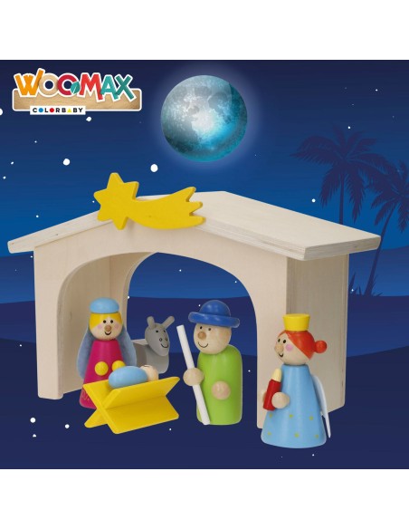 Crèche de Noël Woomax Bois plywood 23 x 16 x 11 cm (4 Unités)