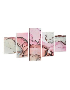 Cadre Toile Marbre Rose (5 Pièces)