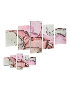 Cadre Toile Marbre Rose (5 Pièces) 2