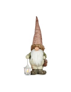 Figurine Décorative Lumière Lanterne Lutin 17 x 63 x 24,5 cm Rose Blanc Vert Résine
