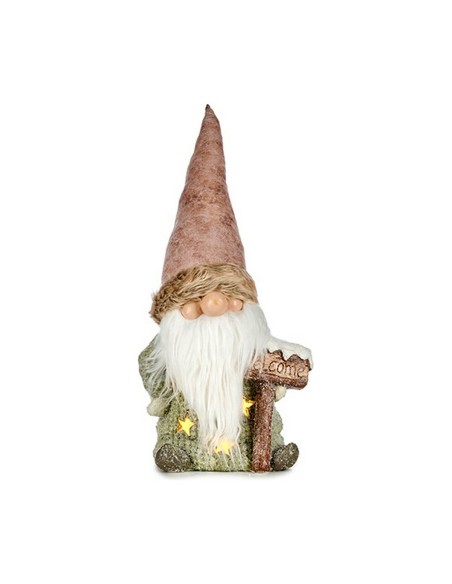 Figurine Décorative Lumière Lutin 21 x 58 x 27 cm Rose Marron Blanc Vert Résine