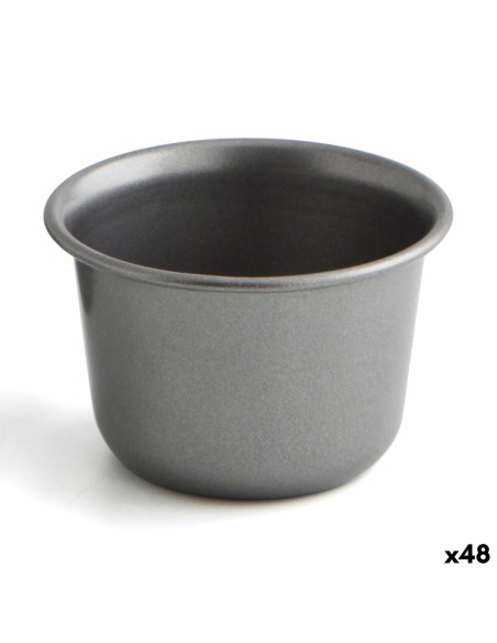 Moule à flan Quid Sweet Grey Noir Métal (48 Unités)