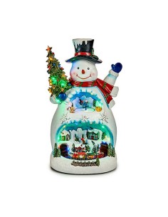 Décoration 25,5 x 47 x 29 cm Bonhomme de Neige ville Blanc Résine