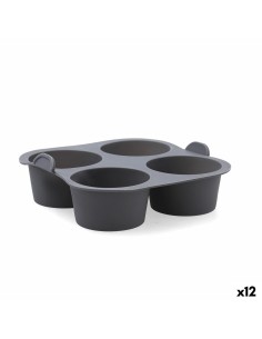 Moules à Muffins Quid Naturalia Gris 17 x 17 x 5 cm Silicone (12 Unités)