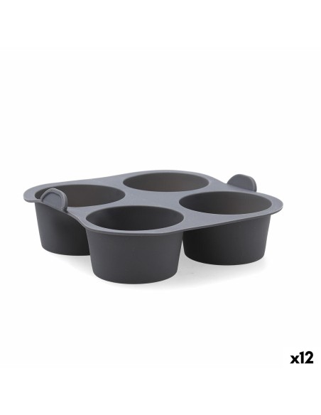 Moules à Muffins Quid Naturalia Gris 17 x 17 x 5 cm Silicone (12 Unités)