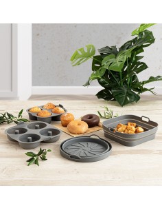 Moules à Muffins Quid Naturalia Gris 17 x 17 x 5 cm Silicone (12 Unités) 2