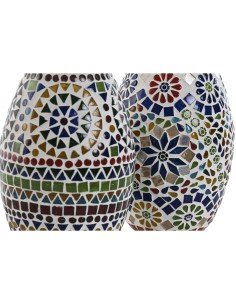 Lampe de bureau Home ESPRIT Multicouleur Aluminium Verre 220 V 14 x 14 x 19 cm (2 Unités) 2