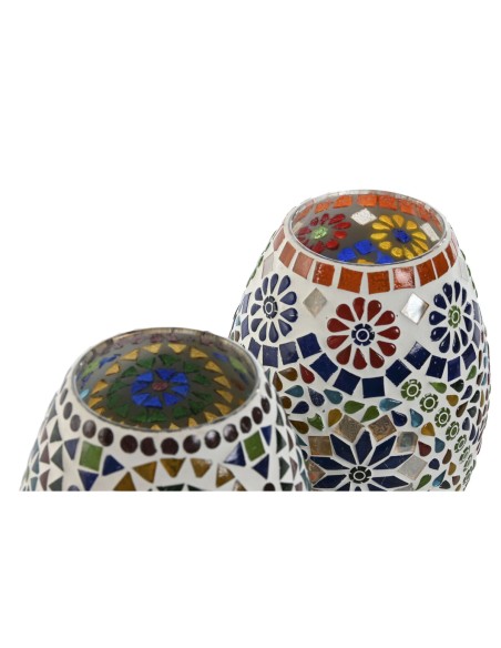 Lampe de bureau Home ESPRIT Multicouleur Aluminium Verre 220 V 14 x 14 x 19 cm (2 Unités)