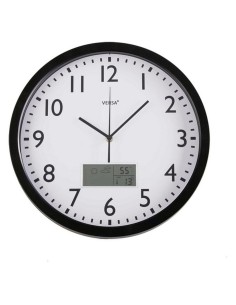 Horloge Murale Versa Noir Plastique Minimaliste 4 x 35 x 35 cm