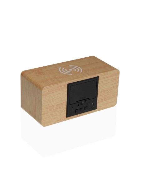 Pendule Réveil Versa Bois MDF Minimaliste 7 x 7 x 15 cm