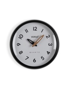 Horloge Murale Versa Blanc Noir Plastique