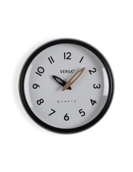 Horloge Murale Versa Blanc Noir Plastique