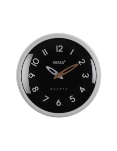 Horloge Murale Versa Blanc Noir Plastique