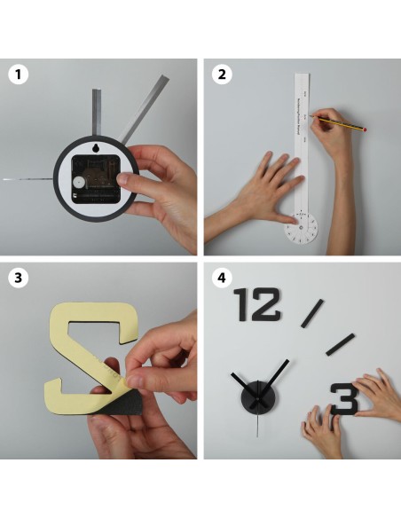 Horloge Murale Versa Noir Plastique