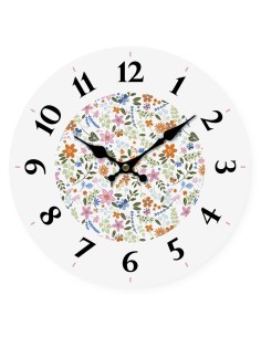 Horloge Murale Versa Bois Fleurs 4 x 30 x 30 cm