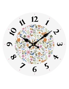 Horloge Murale Versa Bois Fleurs 4 x 30 x 30 cm 2