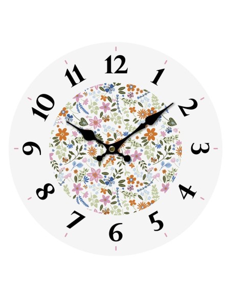 Horloge Murale Versa Bois Fleurs 4 x 30 x 30 cm