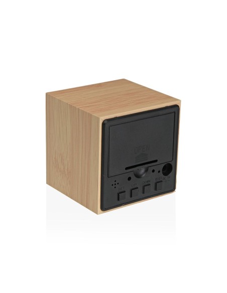 Pendule Réveil Versa Bois MDF Minimaliste 6,4 x 6,3 x 6,4 cm