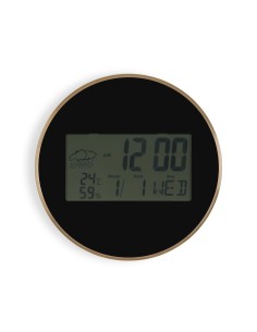 Horloge Murale Versa Noir Plastique Minimaliste 4,1 x 30 x 30 cm