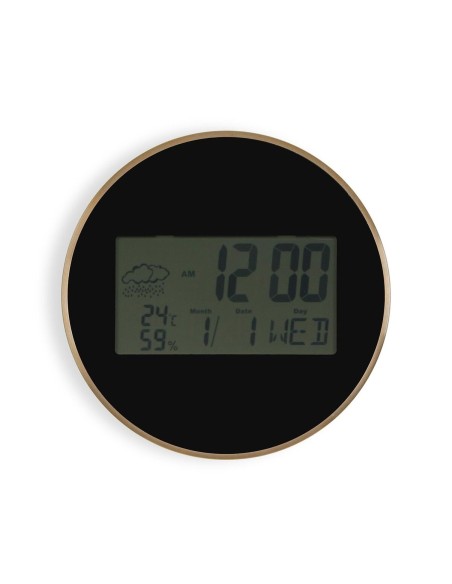 Horloge Murale Versa Noir Plastique Minimaliste 4,1 x 30 x 30 cm