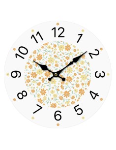 Horloge Murale Versa Bois Fleurs 4 x 30 x 30 cm