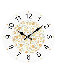 Horloge Murale Versa Bois Fleurs 4 x 30 x 30 cm 2