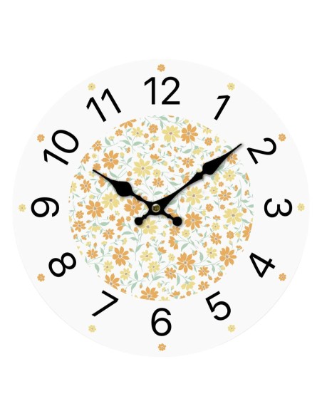 Horloge Murale Versa Bois Fleurs 4 x 30 x 30 cm