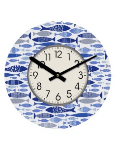 Horloge Murale Versa Bois Poissons 4 x 30 x 30 cm 2