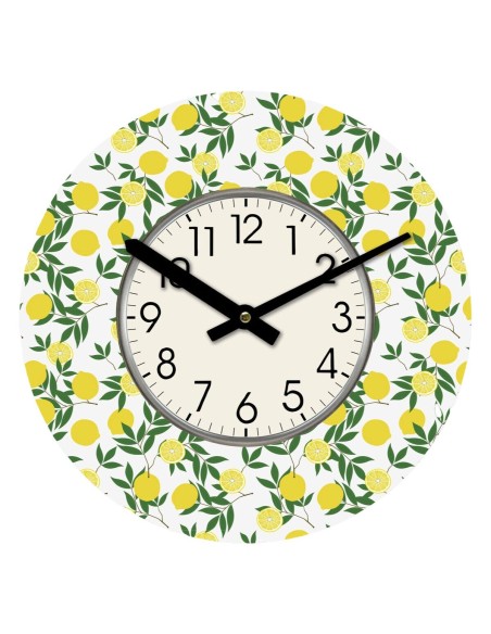 Horloge Murale Versa Bois Citron 4 x 30 x 30 cm