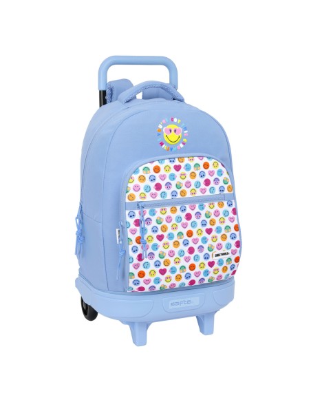 Cartable Smiley Joyful Bleu Multicouleur 33 x 45 x 22 cm