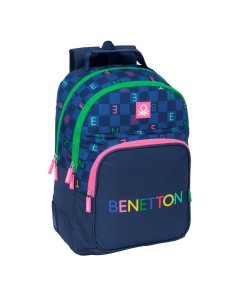 Cartable Benetton Damero Blue marine 32 x 42 x 15 cm