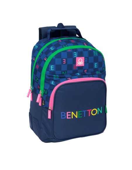 Cartable Benetton Damero Blue marine 32 x 42 x 15 cm