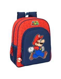 Cartable Super Mario Trick Rouge Bleu foncé 32 x 38 x 12 cm