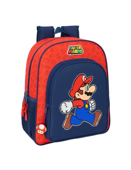 Cartable Super Mario Trick Rouge Bleu foncé 32 x 38 x 12 cm
