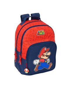 Cartable Super Mario Trick Rouge Bleu foncé 32 x 42 x 15 cm