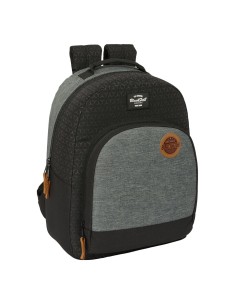 Cartable BlackFit8 Old school Noir Gris 32 x 42 x 15 cm