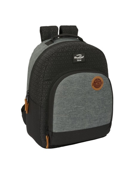 Cartable BlackFit8 Old school Noir Gris 32 x 42 x 15 cm
