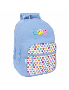 Cartable Smiley Joyful Bleu Multicouleur 32 x 42 x 15 cm