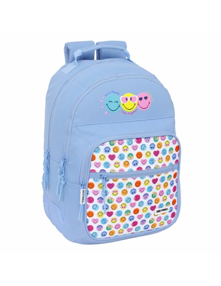 Cartable Smiley Joyful Bleu Multicouleur 32 x 42 x 15 cm