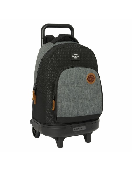 Cartable à roulettes BlackFit8 Old school Noir Gris 33 x 45 x 22 cm