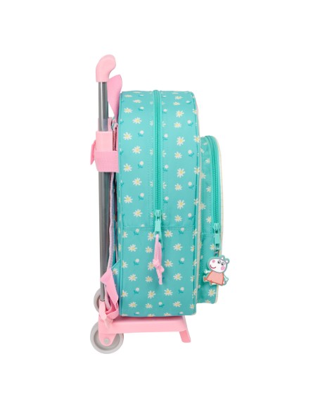 Cartable à roulettes Peppa Pig Pretty flowers Jaune Menthe 26 x 11 x 67 cm 26 x 34 x 11 cm
