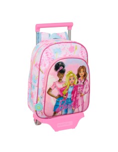 Cartable à roulettes Barbie Painterly Rose Bleu ciel 26 x 11 x 67 cm 26 x 34 x 11 cm