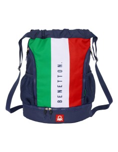 Sac à dos serré par des ficelles Benetton Flag Blue marine 35 x 40 x 1 cm
